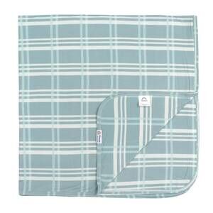 NEW EMERSON AND FRIENDS plaid luxury bamboo blanket in blue